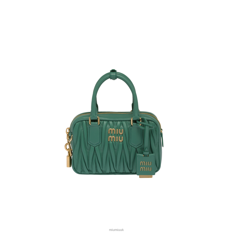 Collection Matelasse Nappa Leather Top-handle Bag Miu Miu XH28Z44 Sage Green