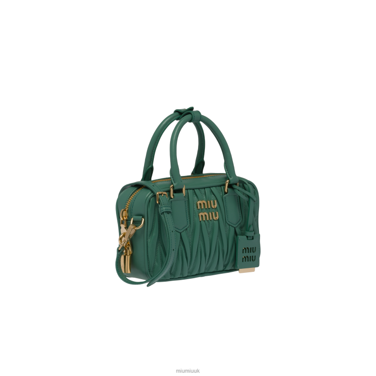 Collection Matelasse Nappa Leather Top-handle Bag Miu Miu XH28Z44 Sage Green