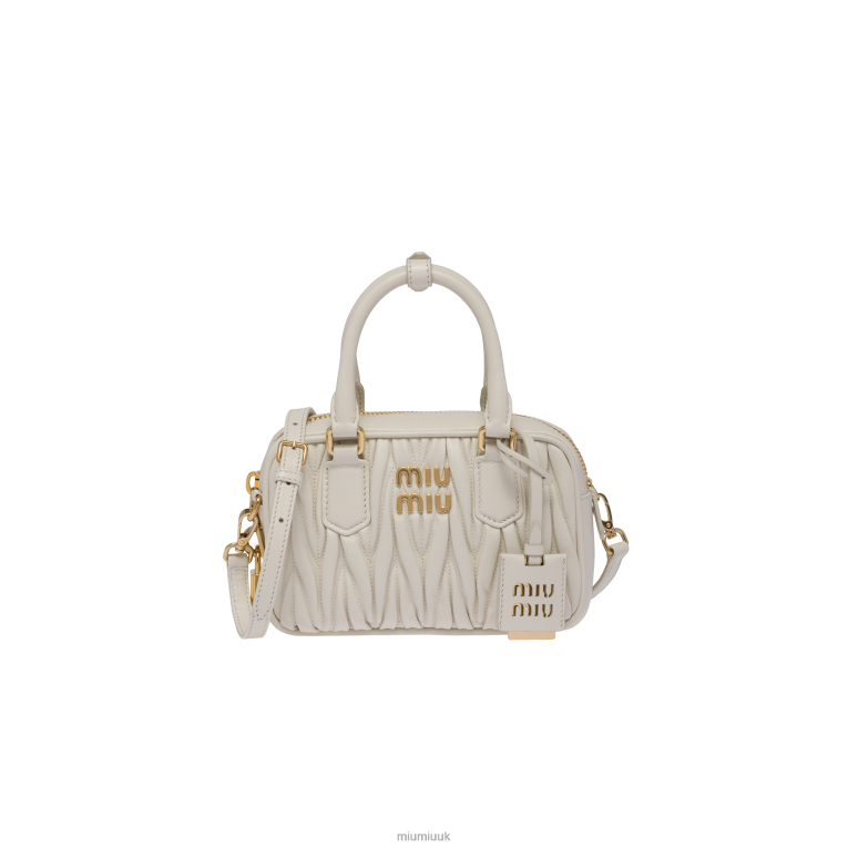 Collection Matelasse Nappa Leather Top-handle Bag Miu Miu XH28Z45 White