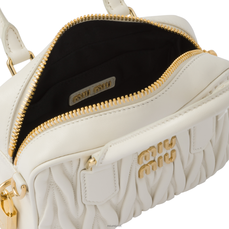 Collection Matelasse Nappa Leather Top-handle Bag Miu Miu XH28Z45 White