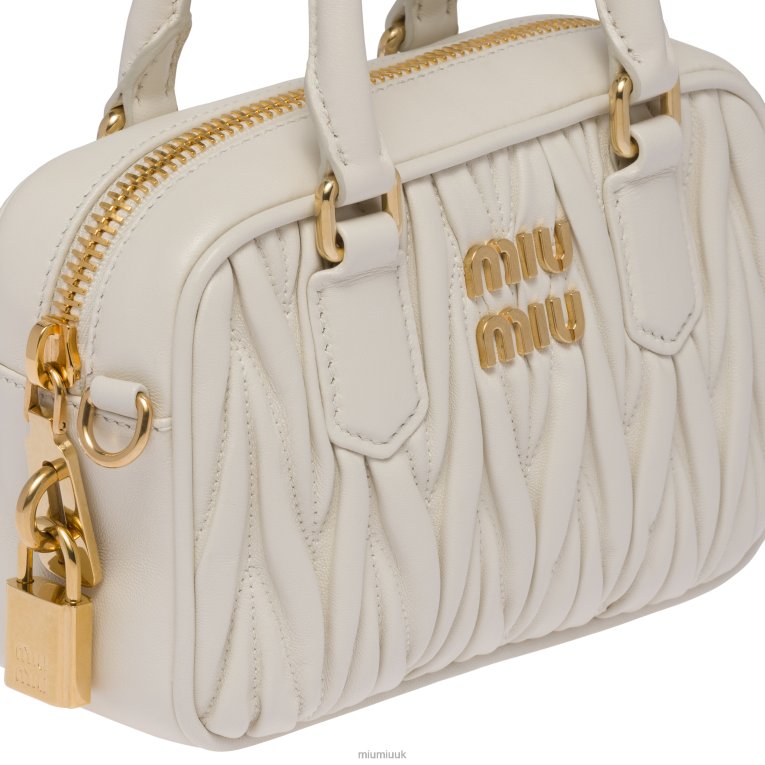 Collection Matelasse Nappa Leather Top-handle Bag Miu Miu XH28Z45 White
