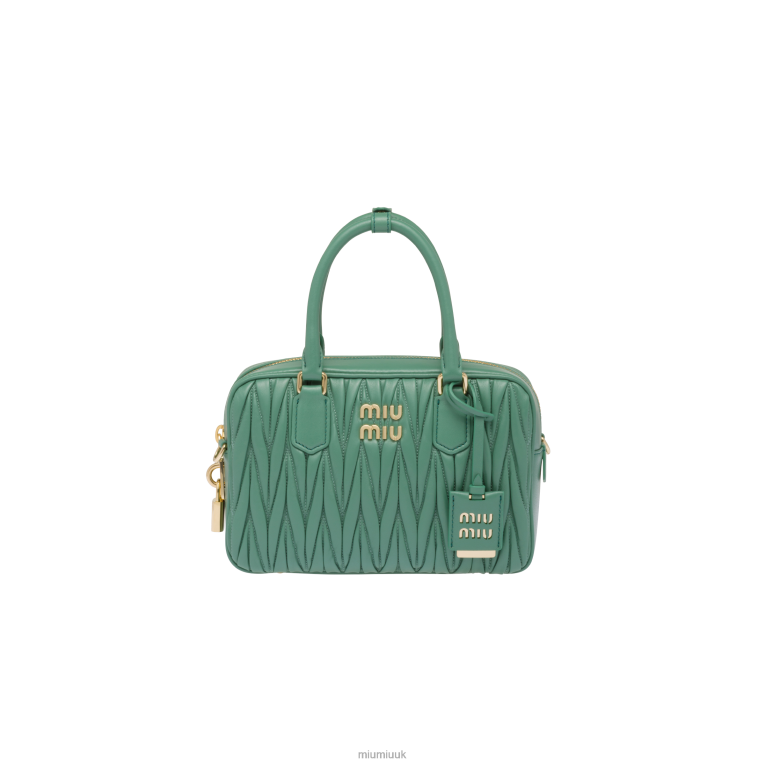 Collection Matelasse Nappa Leather Top-handle Bag Miu Miu XH28Z68 Sage Green