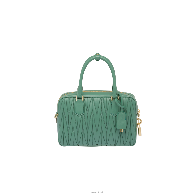 Collection Matelasse Nappa Leather Top-handle Bag Miu Miu XH28Z68 Sage Green