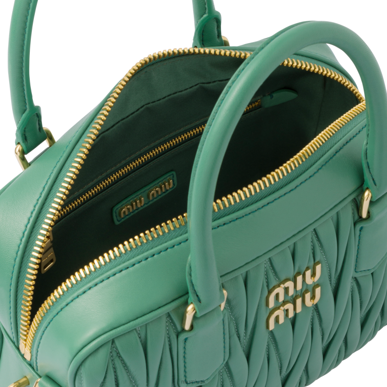 Collection Matelasse Nappa Leather Top-handle Bag Miu Miu XH28Z68 Sage Green
