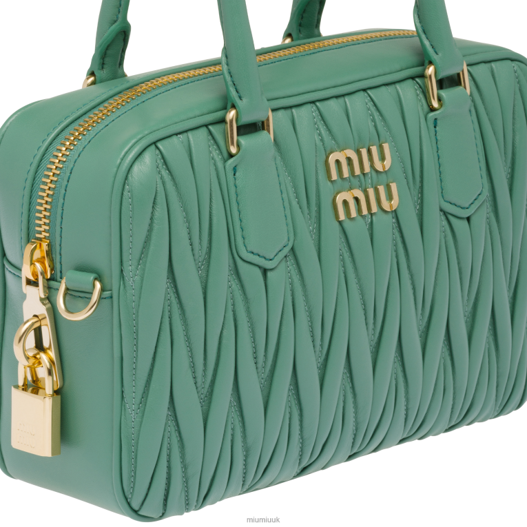 Collection Matelasse Nappa Leather Top-handle Bag Miu Miu XH28Z68 Sage Green