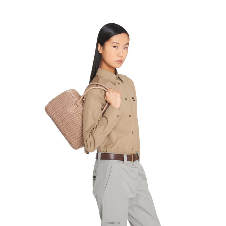 Collection Matelasse Nappa Leather Top-handle Bag Miu Miu XH28Z71 Cameo