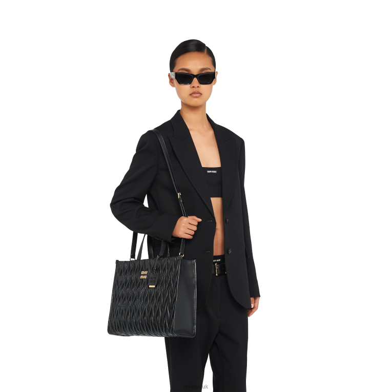 Collection Matelasse Nappa Leather Tote Miu Miu XH28Z53 Black