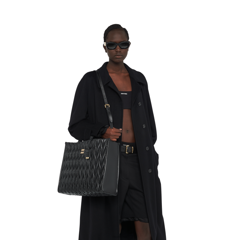 Collection Matelasse Nappa Leather Tote Miu Miu XH28Z54 Black