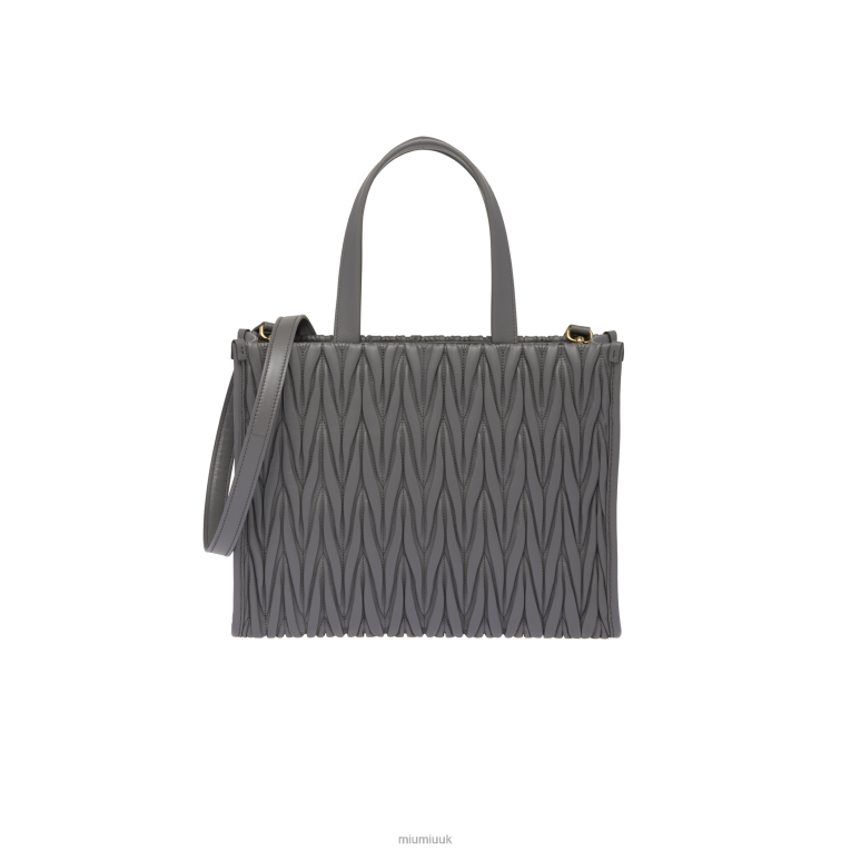 Collection Matelasse Nappa Leather Tote Miu Miu XH28Z55 Marble Gray
