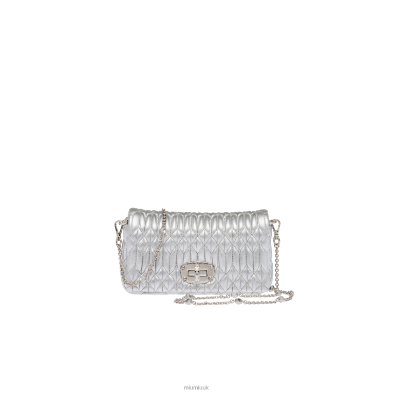 Collection Crystal Nappa Leather And Crystal Mini-bag Miu Miu XH28Z167 Silver