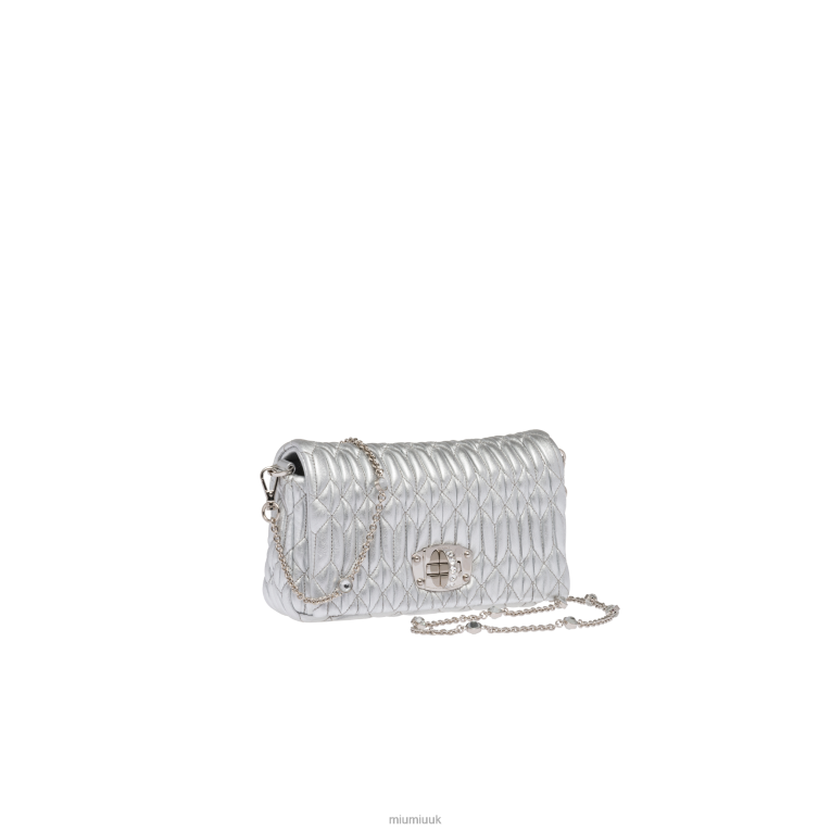 Collection Crystal Nappa Leather And Crystal Mini-bag Miu Miu XH28Z167 Silver