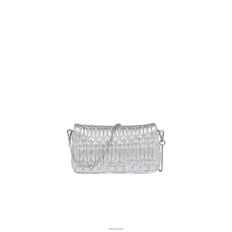 Collection Crystal Nappa Leather And Crystal Mini-bag Miu Miu XH28Z167 Silver