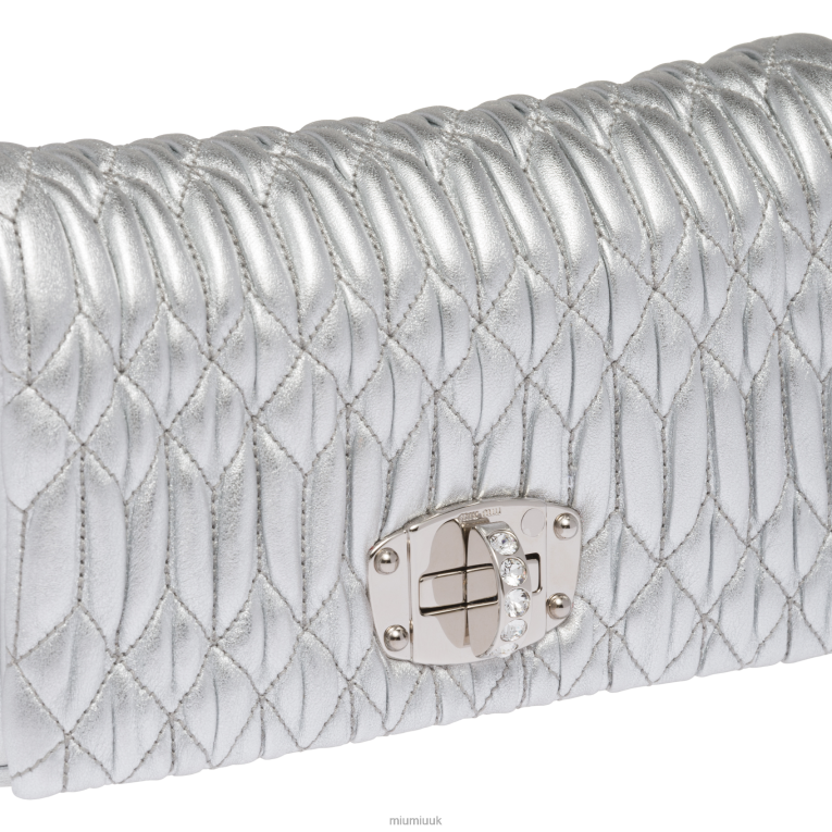 Collection Crystal Nappa Leather And Crystal Mini-bag Miu Miu XH28Z167 Silver