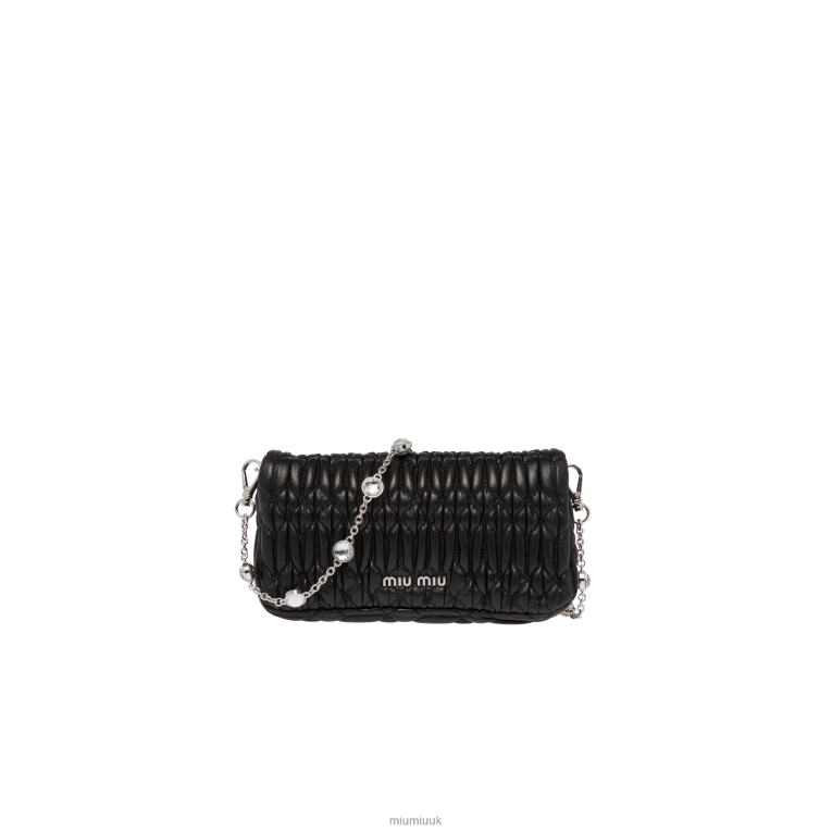 Collection Crystal Nappa Leather And Crystal Mini-bag Miu Miu XH28Z168 Black