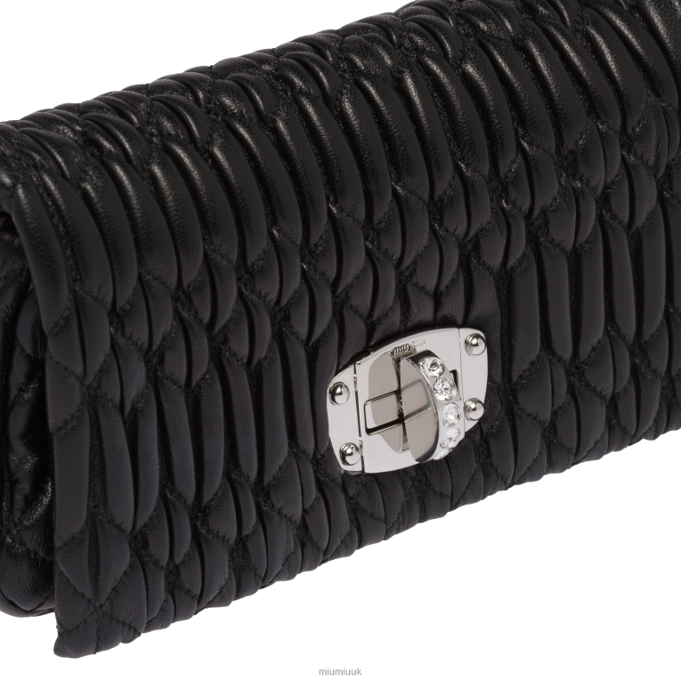 Collection Crystal Nappa Leather And Crystal Mini-bag Miu Miu XH28Z168 Black