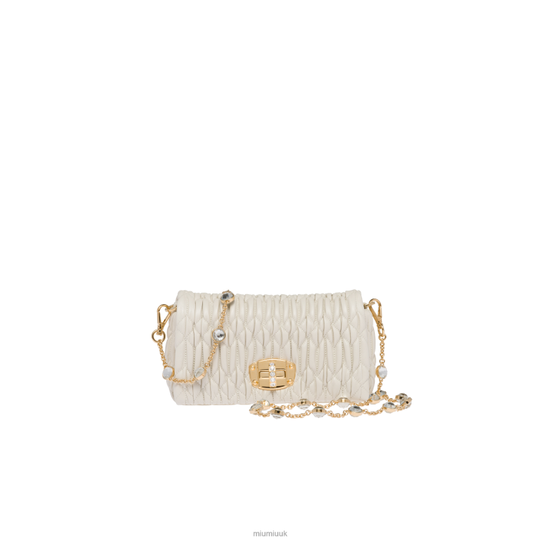 Collection Crystal Nappa Leather And Crystal Mini-bag Miu Miu XH28Z169 White
