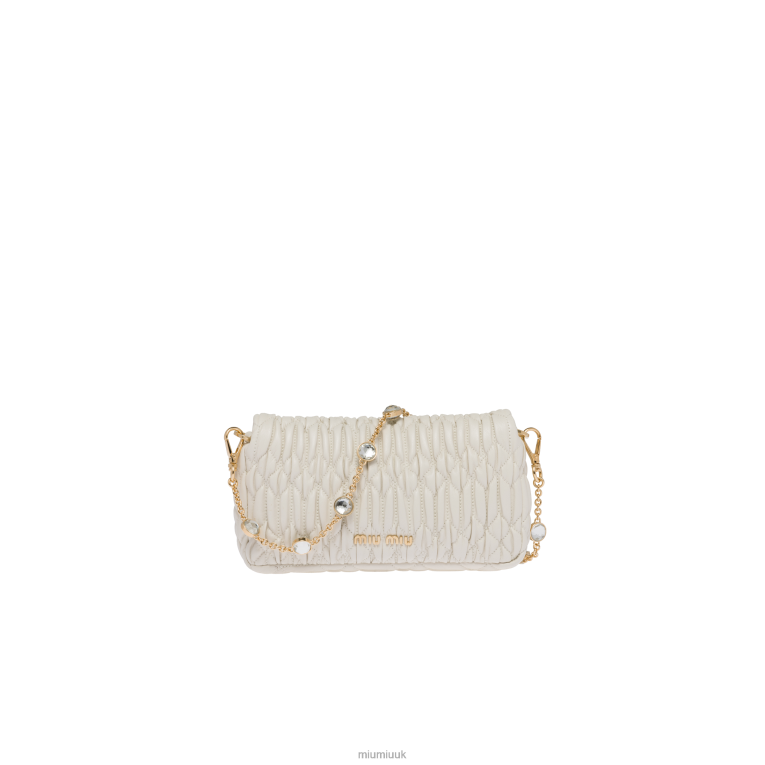 Collection Crystal Nappa Leather And Crystal Mini-bag Miu Miu XH28Z169 White