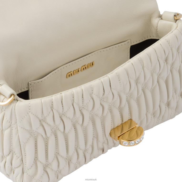 Collection Crystal Nappa Leather And Crystal Mini-bag Miu Miu XH28Z169 White