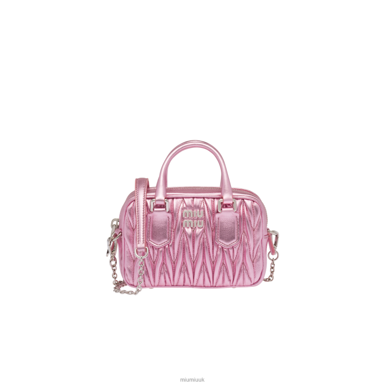 Collection Matelasse Nappa Leather Top-handle Mini-bag Miu Miu XH28Z164 Pink Mordore'