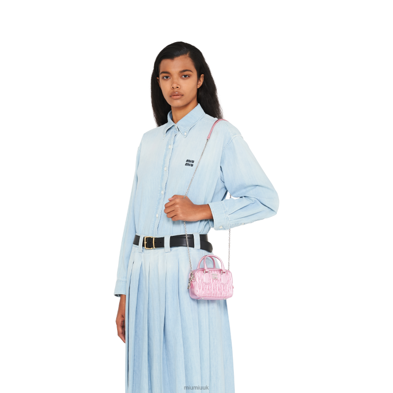 Collection Matelasse Nappa Leather Top-handle Mini-bag Miu Miu XH28Z164 Pink Mordore'