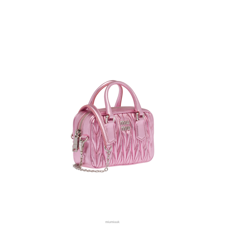 Collection Matelasse Nappa Leather Top-handle Mini-bag Miu Miu XH28Z164 Pink Mordore'