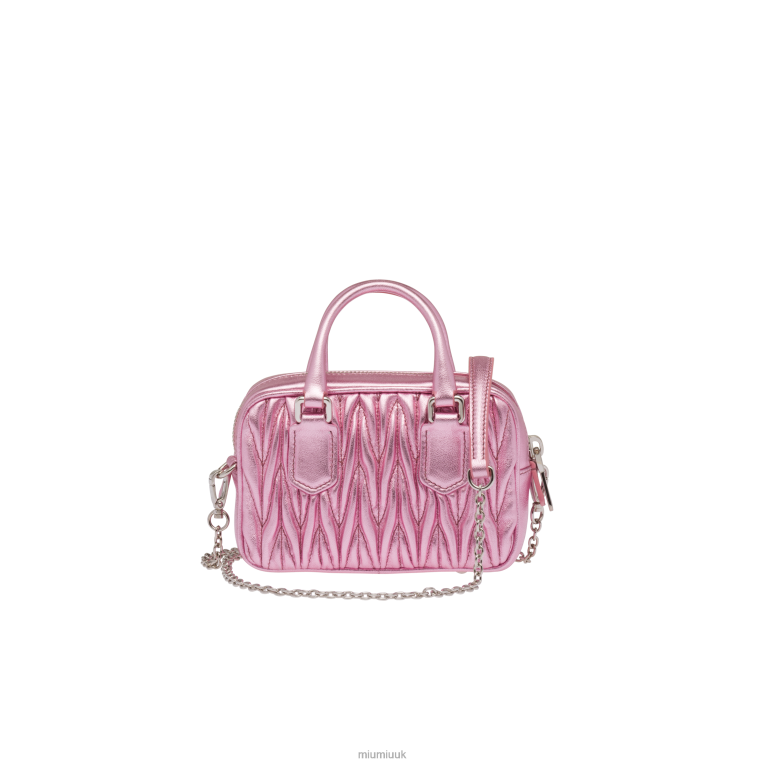 Collection Matelasse Nappa Leather Top-handle Mini-bag Miu Miu XH28Z164 Pink Mordore'