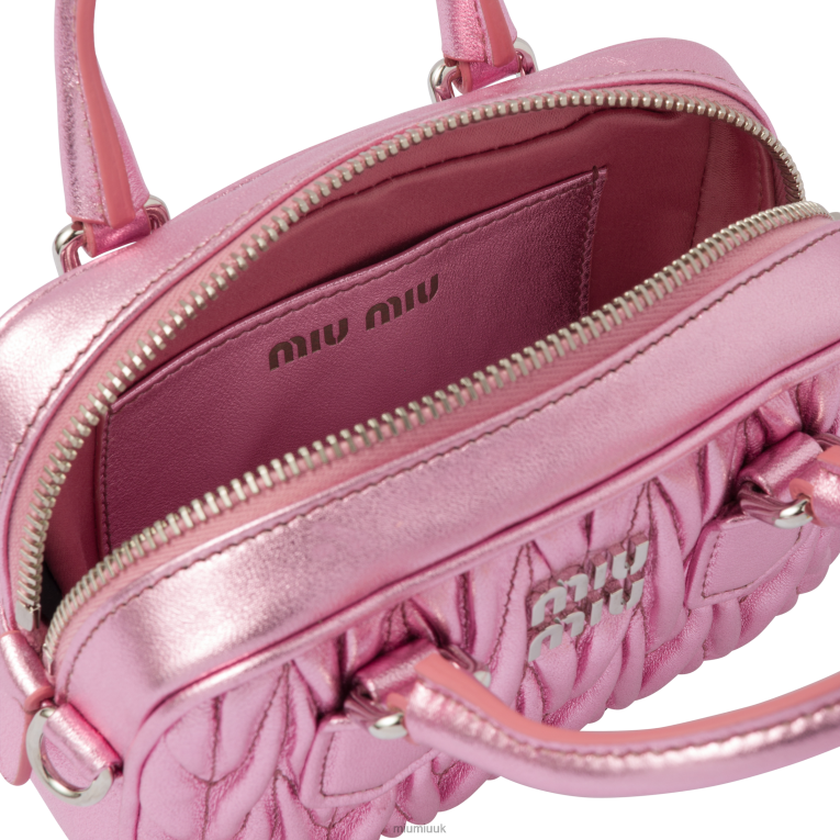 Collection Matelasse Nappa Leather Top-handle Mini-bag Miu Miu XH28Z164 Pink Mordore'