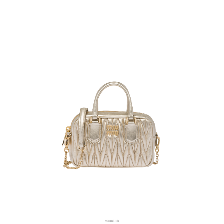Collection Matelasse Nappa Leather Top-handle Mini-bag Miu Miu XH28Z166 Pyrite