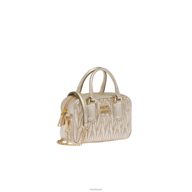 Collection Matelasse Nappa Leather Top-handle Mini-bag Miu Miu XH28Z166 Pyrite