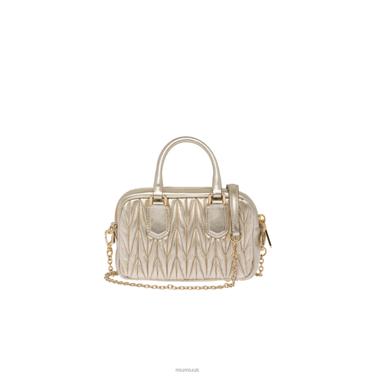 Collection Matelasse Nappa Leather Top-handle Mini-bag Miu Miu XH28Z166 Pyrite