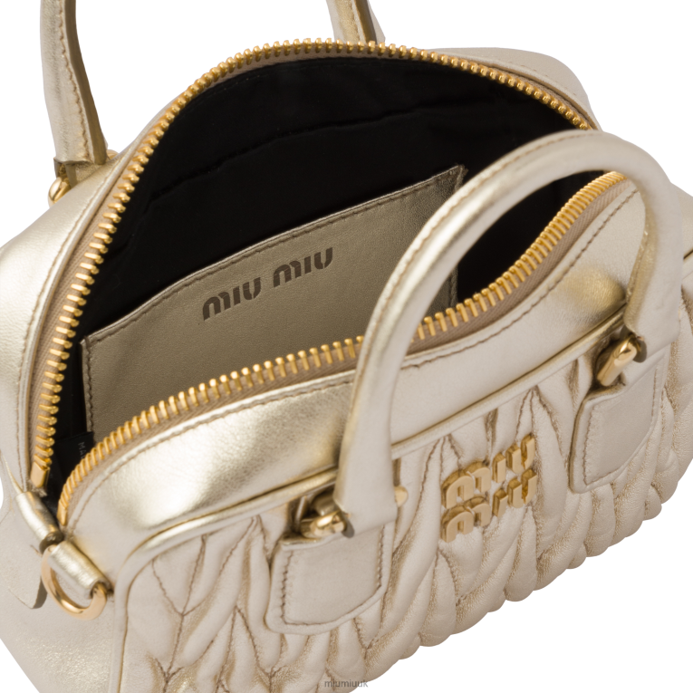 Collection Matelasse Nappa Leather Top-handle Mini-bag Miu Miu XH28Z166 Pyrite
