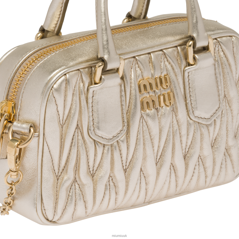 Collection Matelasse Nappa Leather Top-handle Mini-bag Miu Miu XH28Z166 Pyrite