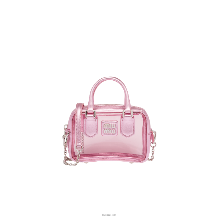 Collection Plexiglas And Nappa Leather Top-handle Mini-bag Miu Miu XH28Z176 Pink Mordore'