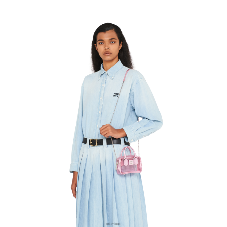 Collection Plexiglas And Nappa Leather Top-handle Mini-bag Miu Miu XH28Z176 Pink Mordore'