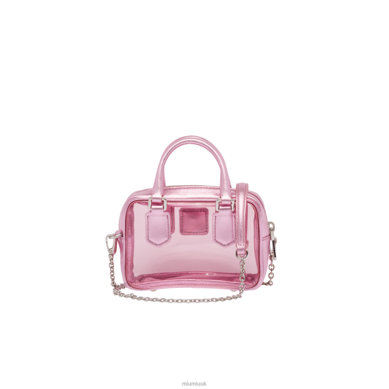 Collection Plexiglas And Nappa Leather Top-handle Mini-bag Miu Miu XH28Z176 Pink Mordore'