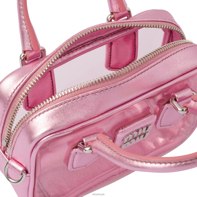 Collection Plexiglas And Nappa Leather Top-handle Mini-bag Miu Miu XH28Z176 Pink Mordore'