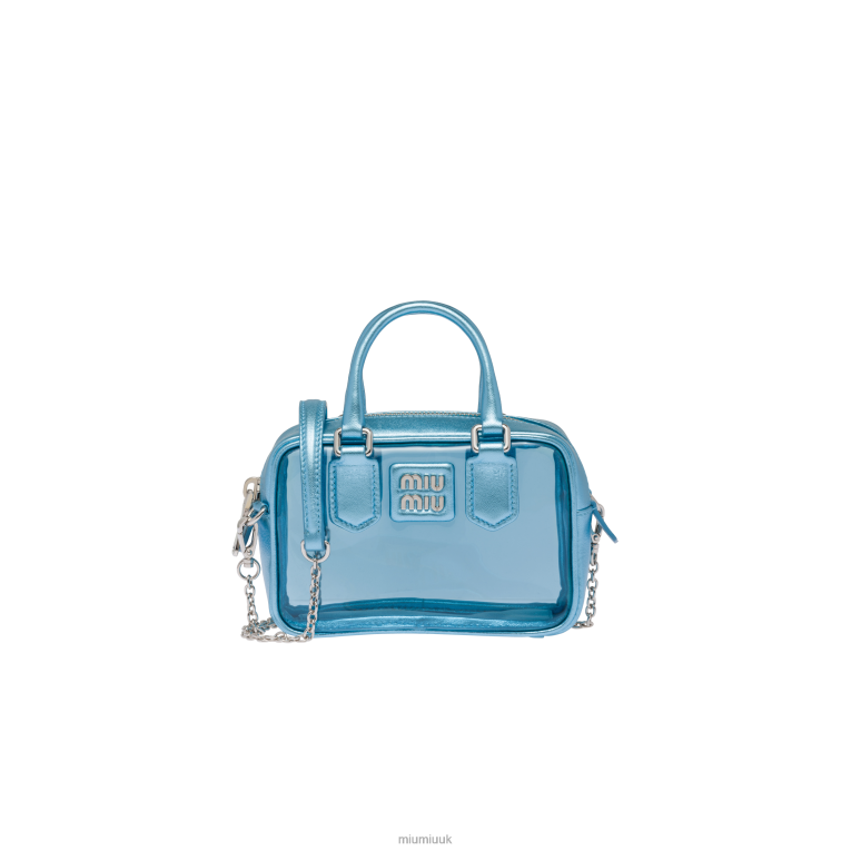 Collection Plexiglas And Nappa Leather Top-handle Mini-bag Miu Miu XH28Z177 Sky Mordure