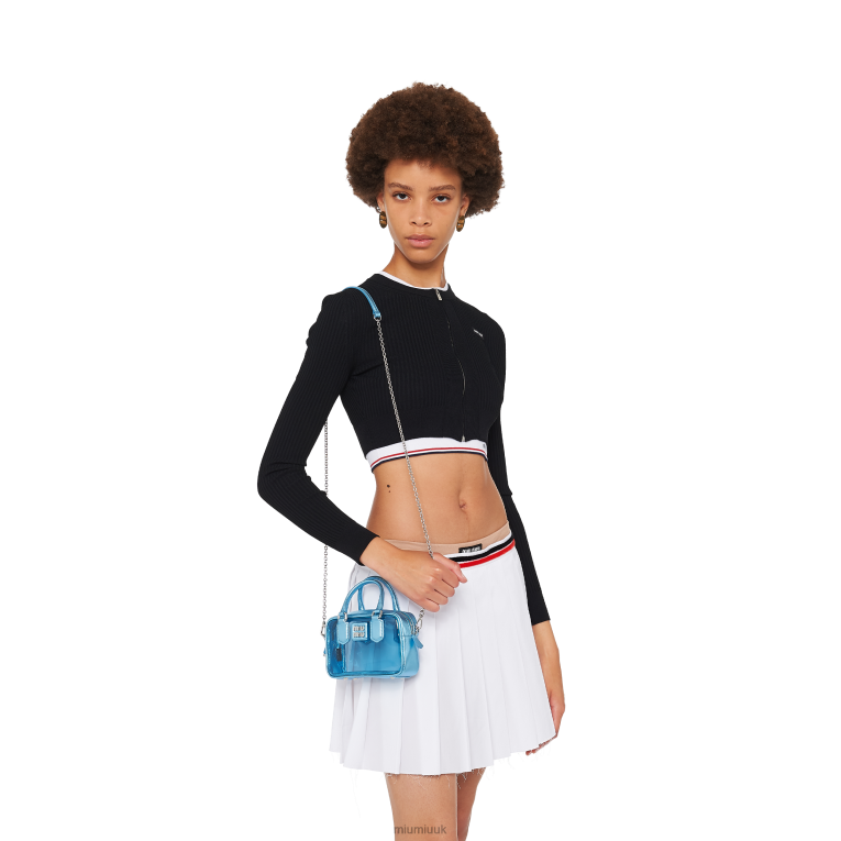 Collection Plexiglas And Nappa Leather Top-handle Mini-bag Miu Miu XH28Z177 Sky Mordure