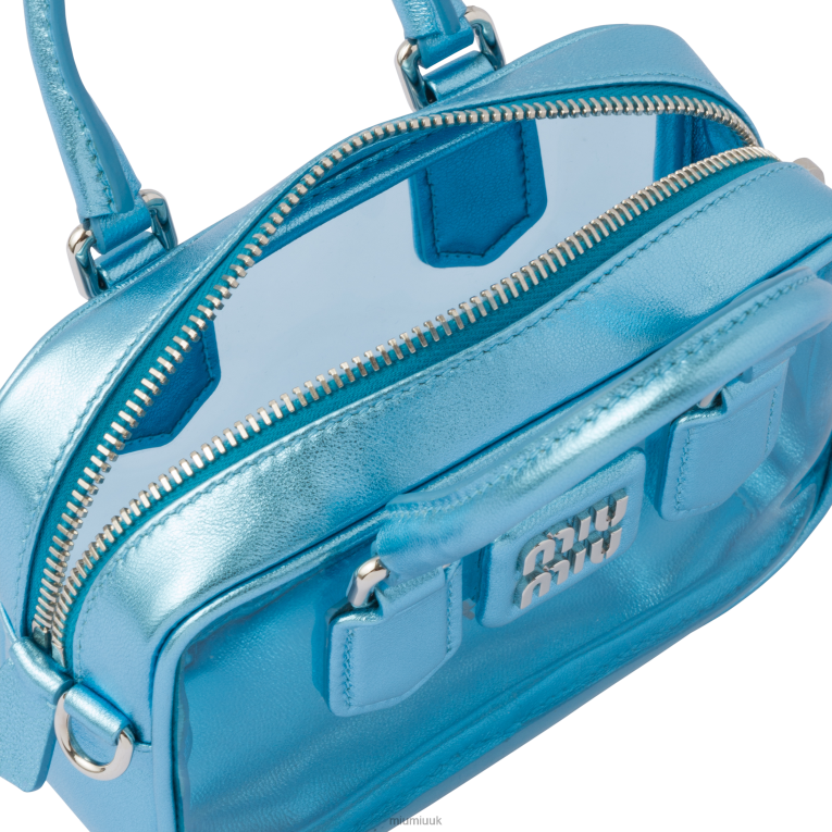Collection Plexiglas And Nappa Leather Top-handle Mini-bag Miu Miu XH28Z177 Sky Mordure