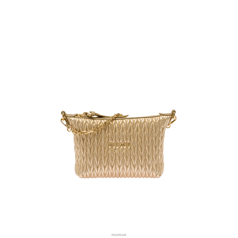 Collection Spirit Matelasse Leather Mini Bag Miu Miu XH28Z171 Platinum