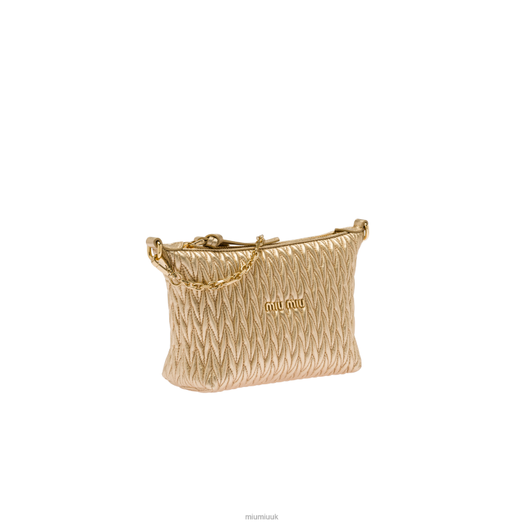Collection Spirit Matelasse Leather Mini Bag Miu Miu XH28Z171 Platinum