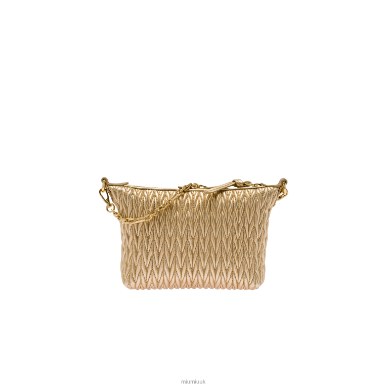 Collection Spirit Matelasse Leather Mini Bag Miu Miu XH28Z171 Platinum