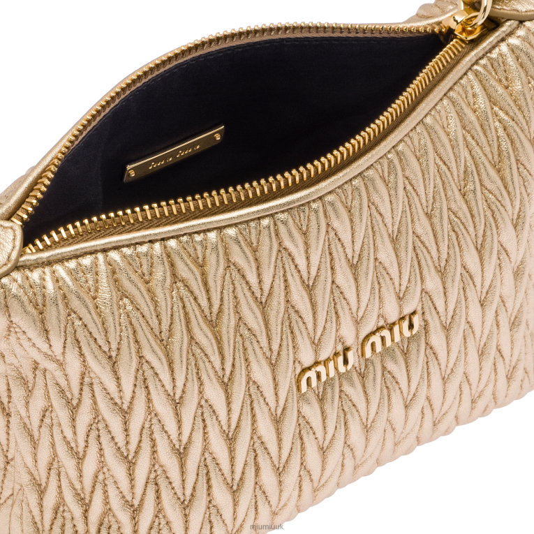 Collection Spirit Matelasse Leather Mini Bag Miu Miu XH28Z171 Platinum