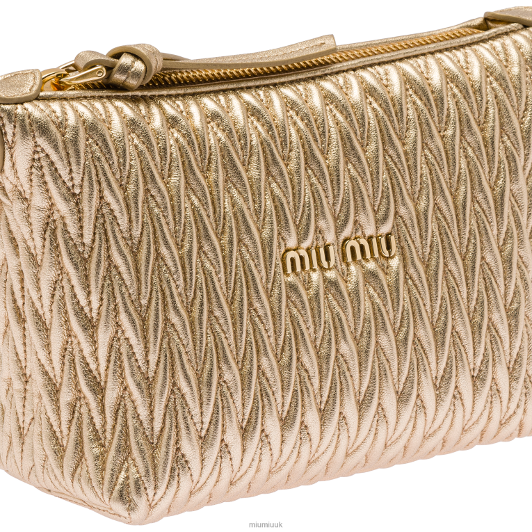 Collection Spirit Matelasse Leather Mini Bag Miu Miu XH28Z171 Platinum