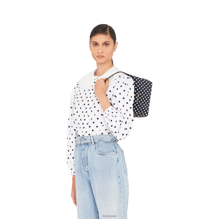 Collection Spirit Printed Faille Mini-bag Miu Miu XH28Z175 Royal Blue/Ivory