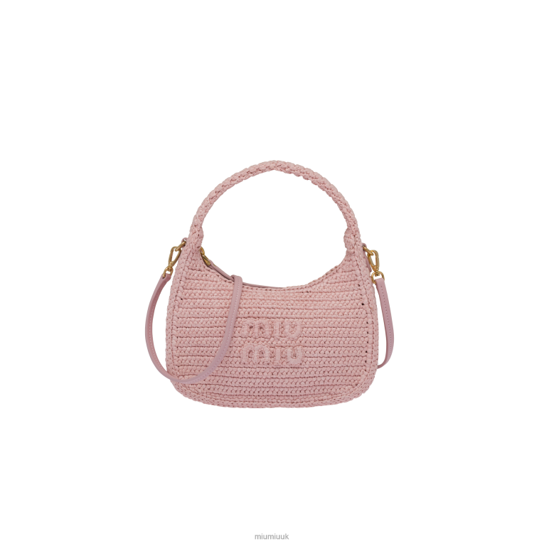 Collection Crochet Hobo Bag Miu Miu XH28Z17 Alabaster Pink