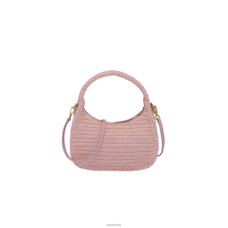 Collection Crochet Hobo Bag Miu Miu XH28Z17 Alabaster Pink
