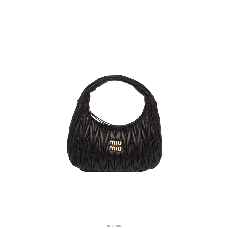 Collection Wander Matelasse Nappa Leather Hobo Bag Miu Miu XH28Z24 Black