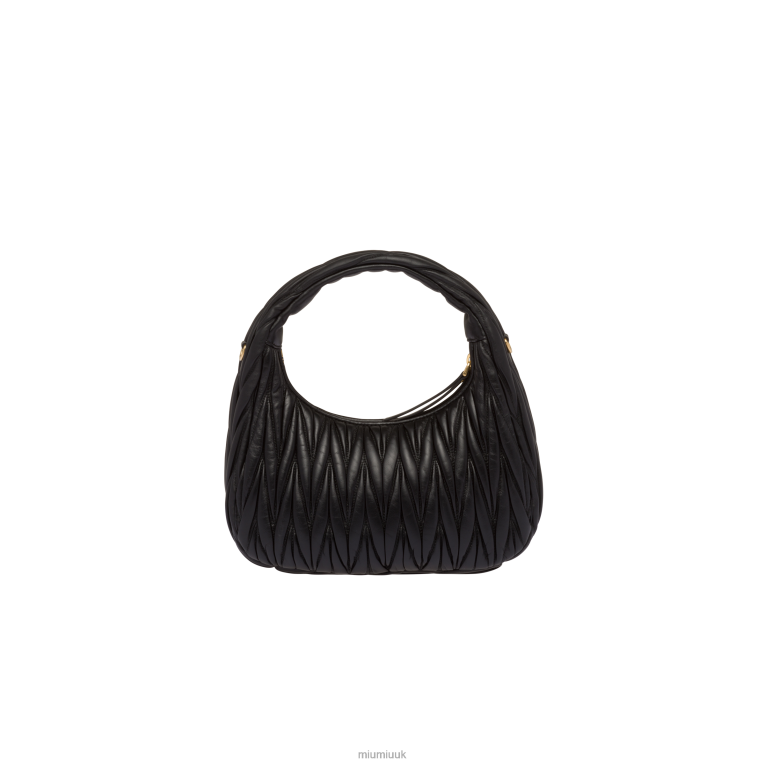 Collection Wander Matelasse Nappa Leather Hobo Bag Miu Miu XH28Z24 Black