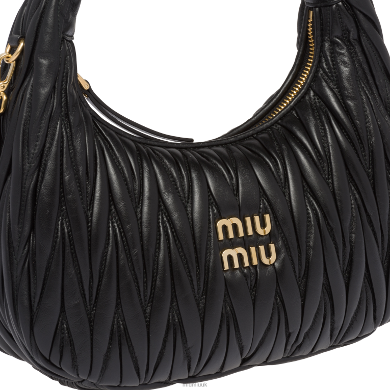 Collection Wander Matelasse Nappa Leather Hobo Bag Miu Miu XH28Z24 Black